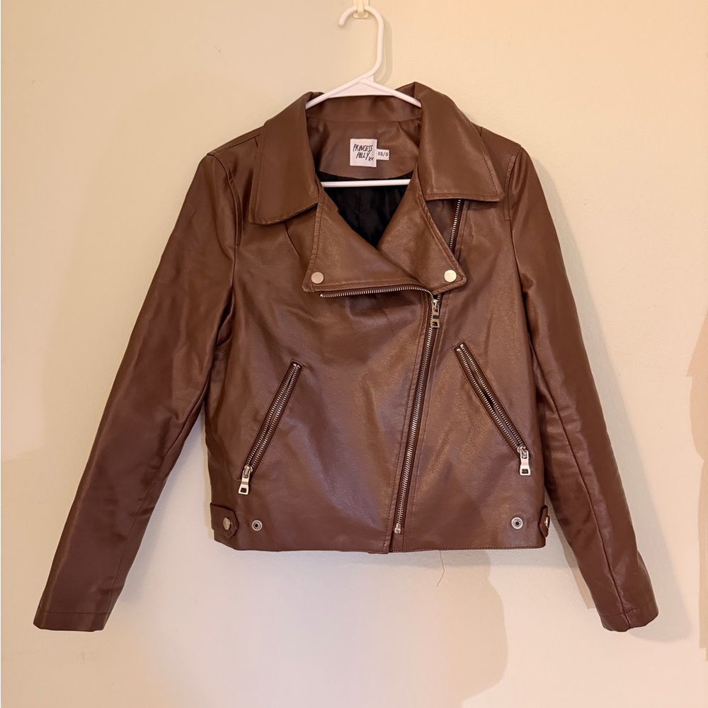 Princess Polly Chocolate Faux Leather Jacket